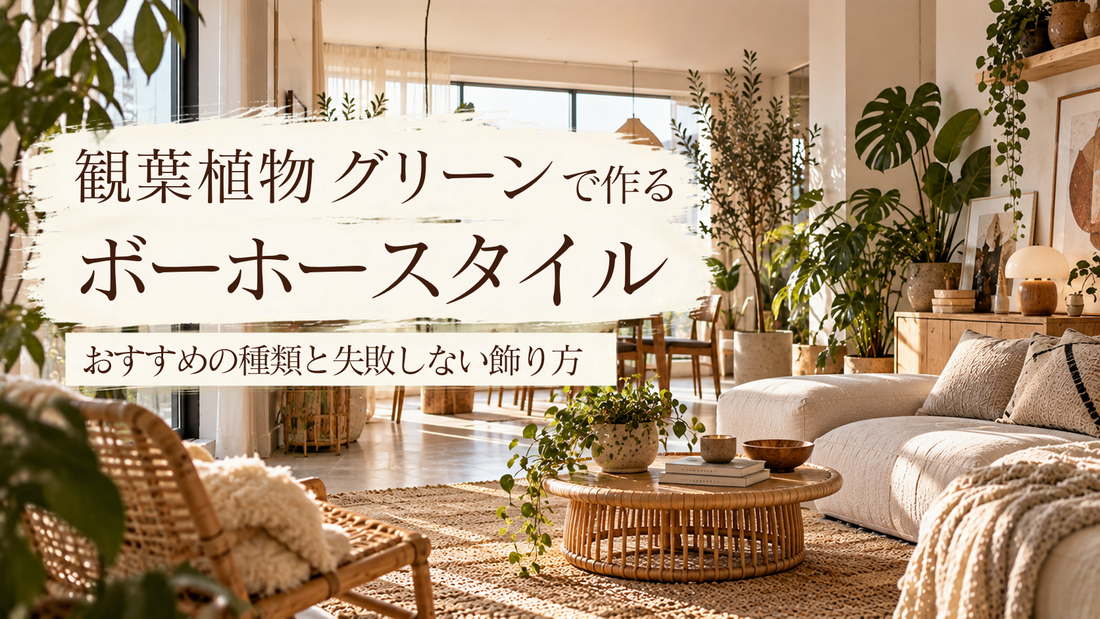 観葉植物・グリーンで作るボーホースタイル